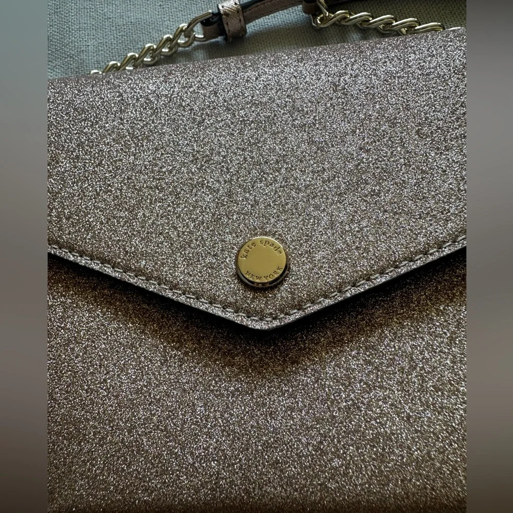 Kate Spade Tinsel Flap Rose Gold Crossbody Purse - Picture 3 of 11
